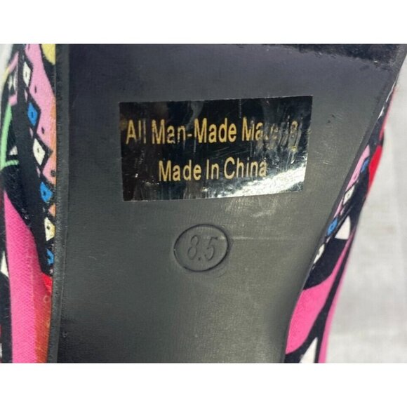 AMI Clubwear RED HEART Colorful Stiletto Platforms Ultra High Heel Shoes Sz 8.5 - Picture 8 of 16